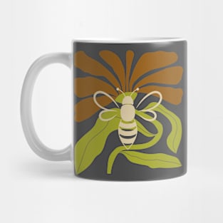 Abstract Bee & Flower Image in Natural Earth Colors Mug